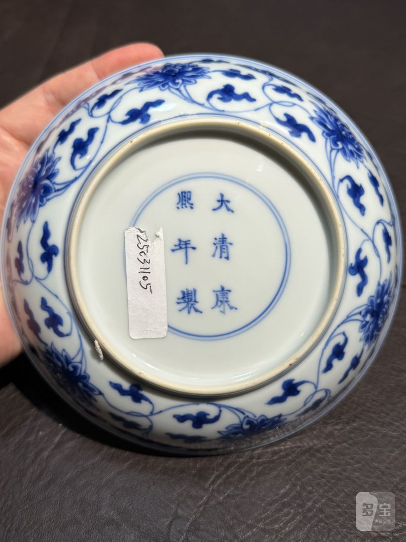 清康熙 青花缠枝莲纹盘 - 图11